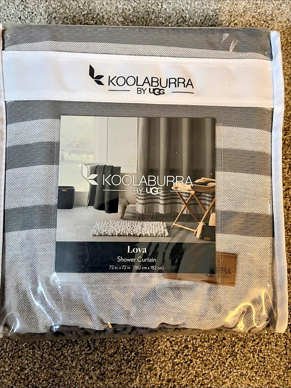 Koolaburra by UGG Lova Shower Curtain Striped Shower Curtain Gray & White